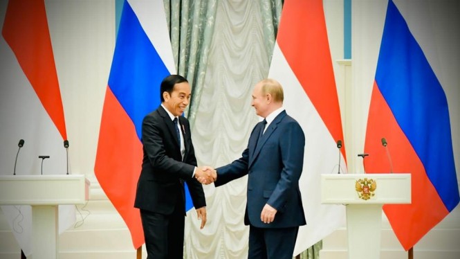 Potret Akrab Presdien Jokowi dan Putin di Kremlin