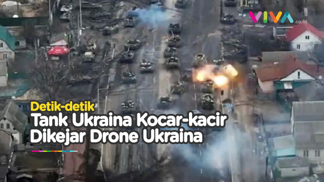 Kocar kacir, Tank Rusia Panik Diserang dari Drone
