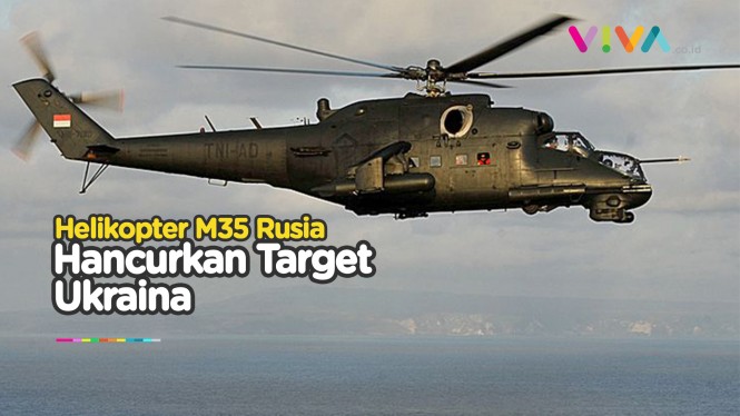 Helikopter Mi 35 Rusia Tembakkan Salvo Rudal ke Ukraina