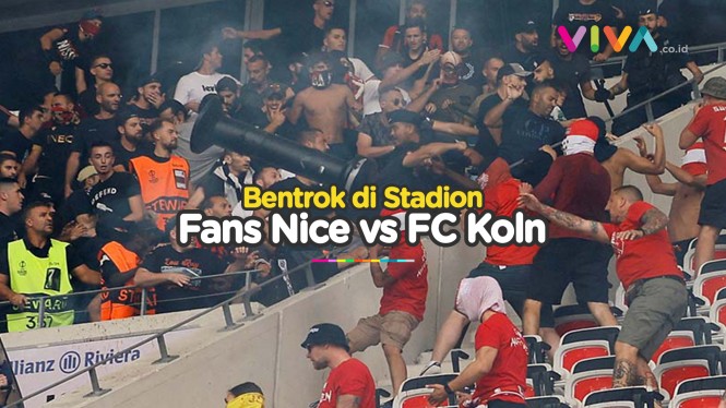 Fans Saling Bentrok, Laga Nice vs FC Koln Telat Sejam