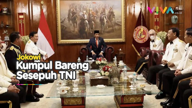 Jokowi Ngopi Bareng Sesepuh TNI di Singgasana Prabowo