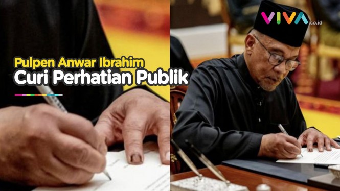 Pena Anwar Ibrahim saat Teken Dokumen Pelantikan Buat Salfok