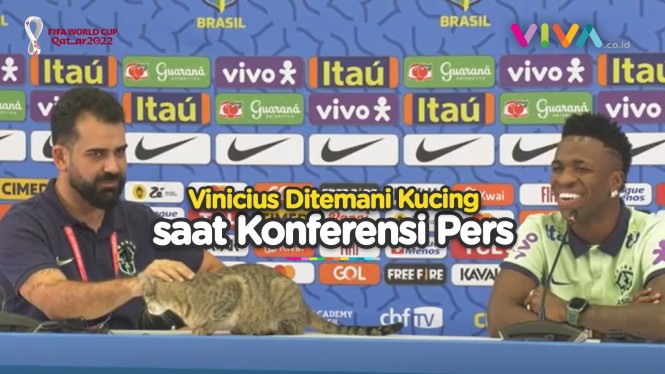 Momen Kocak, Kucing Nimbrung Konferensi Pers Bareng Vinicius