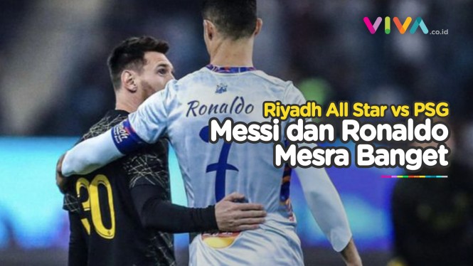 Messi Tatap Kagum CR7 di Laga Riyadh All Star vs PSG