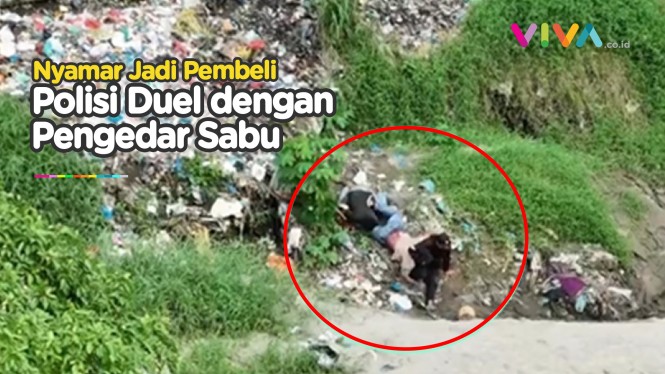 Duel Polisi vs Pengedar Sabu di Tumpukan Sampah