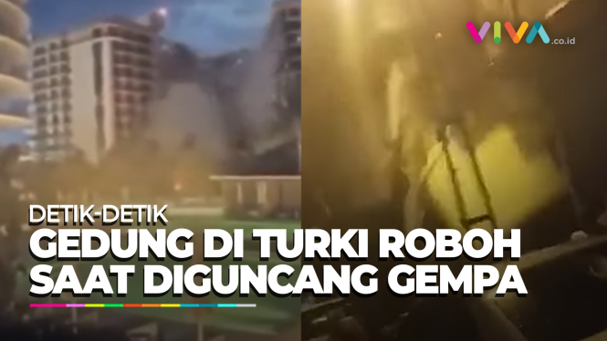 Detik-detik Gedung Roboh saat Gempa di Turki