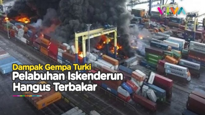 Gempa Turki Bikin Pelabuhan Iskenderun Kebakaran