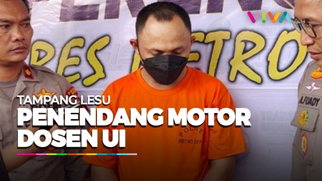 DITANGKAP! Penendang Motor Dosen UI Hanya Tertunduk Lesu