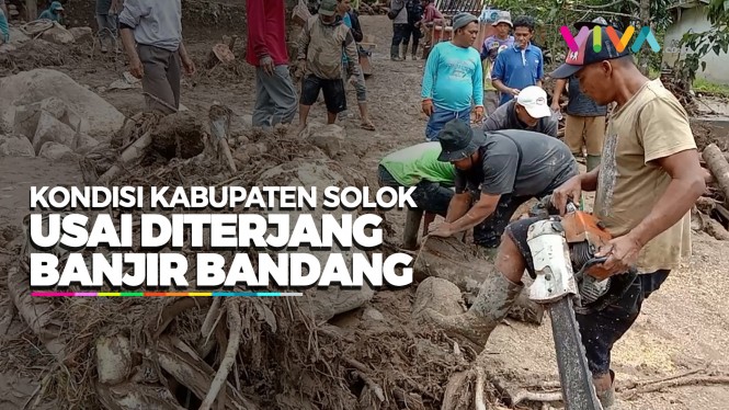 Warga Solok Terseok-seok Cari Sisa Harta Benda Akibat Banjir