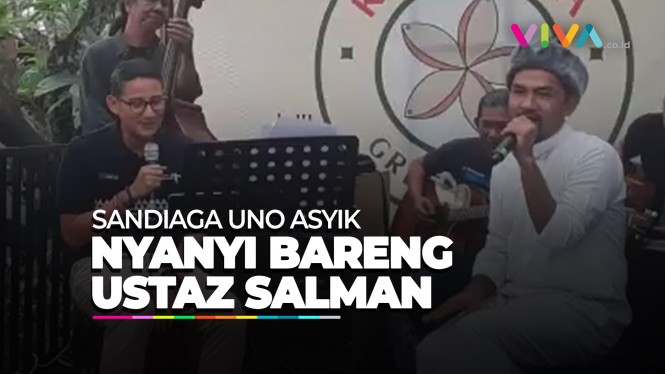 Momen Sandiaga Uno di Launching Album Religi Ustaz Salman