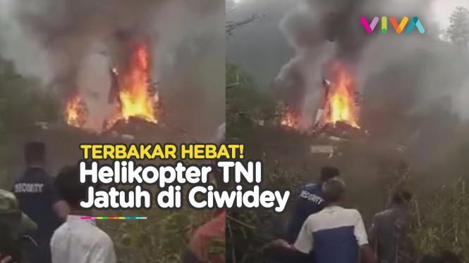 Penampakan Helikopter TNI yang Jatuh di Ciwidey
